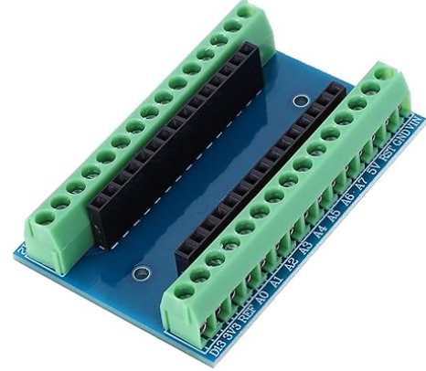 Jeanoko Placa de expansión de escudo adaptador de terminal de tornillo IO de 1 pieza V3.0 Compatible con adaptador de terminal de controlador Nano Electricidad e Ingeniería